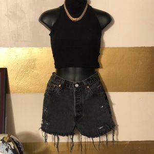 Vintage LEVI’S black cut off shorts from urban.